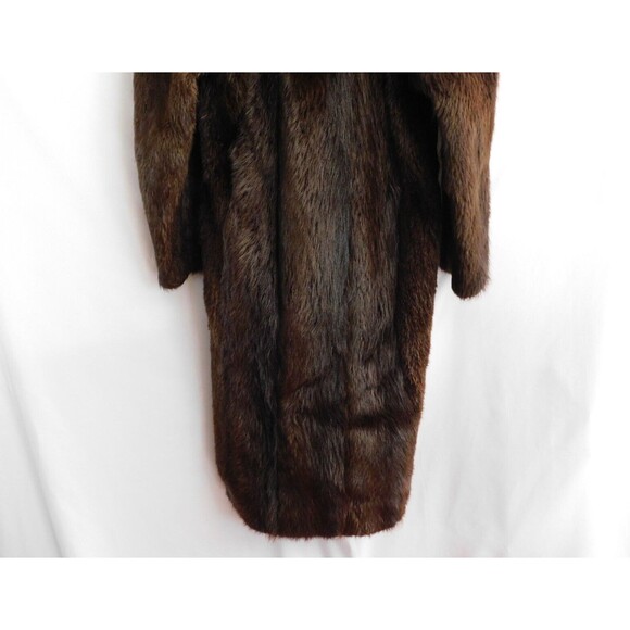Real Beaver Fur Full Length Coat w/ Hood Evans Collection *See Measurements* - Picture 8 of 16